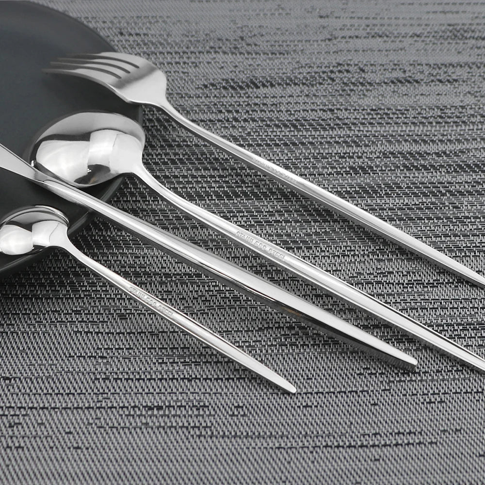 Piece Black & Gold Cutlery Set